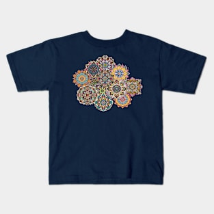 t-shirt design featuring an intricate mandala design with floral elements, detailed illustrations, and vibrant colors Kids T-Shirt